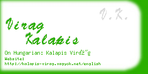 virag kalapis business card